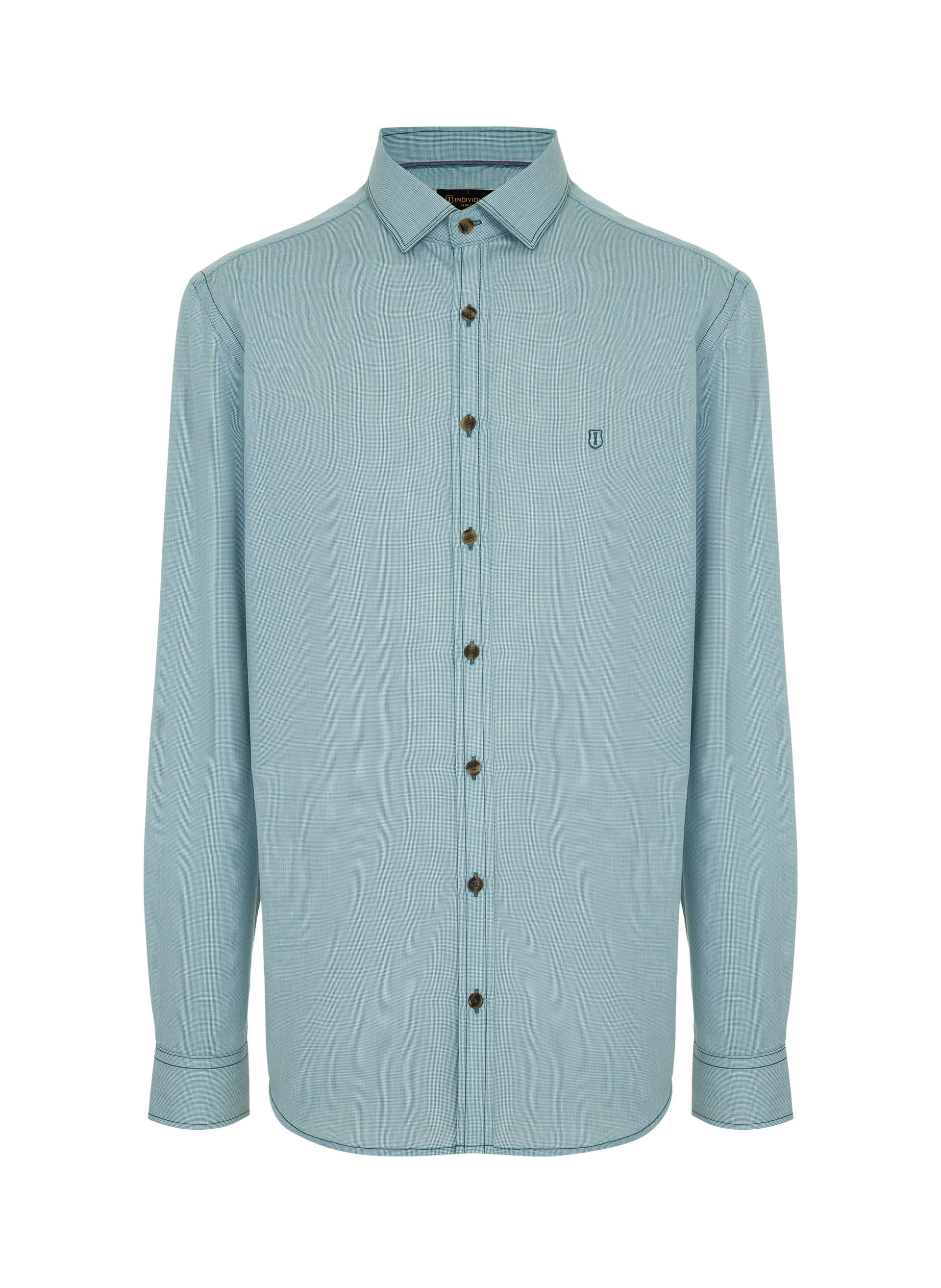 Camisa Slim Fit Falso Liso Masculina Individual