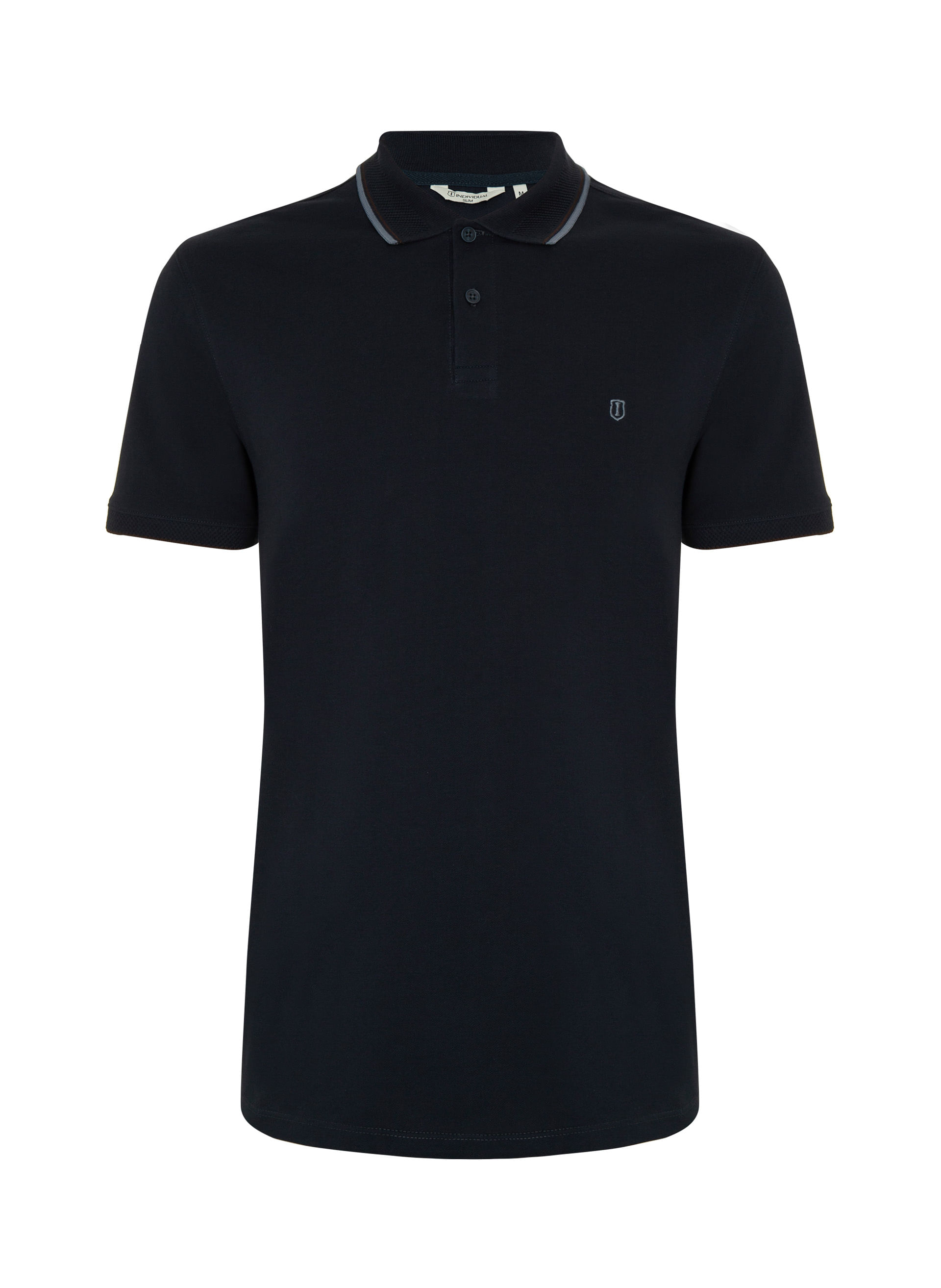 Polo Comfort Fit Piquet Gola Jacquard Masculina Individual