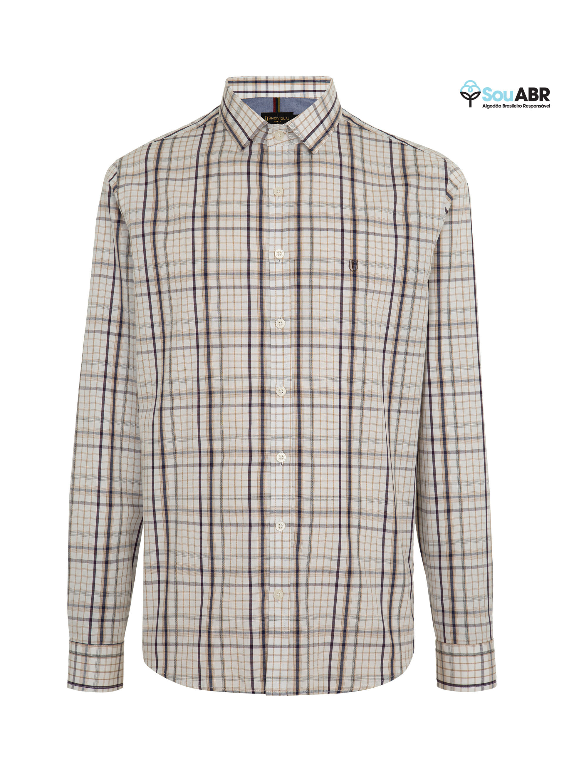 Camisa Slim Fit Xadrez Masculina Individual
