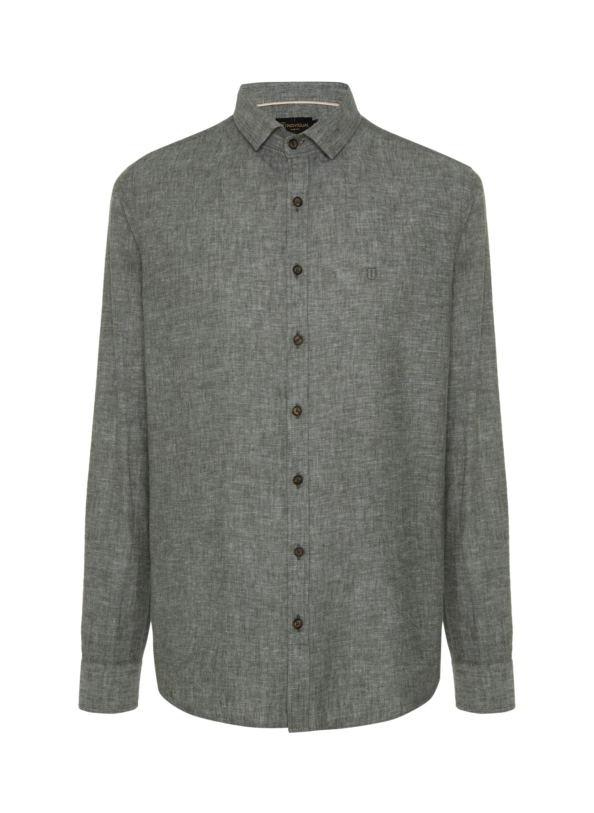 Camisa Slim Fit Linho Blend Masculina Individual